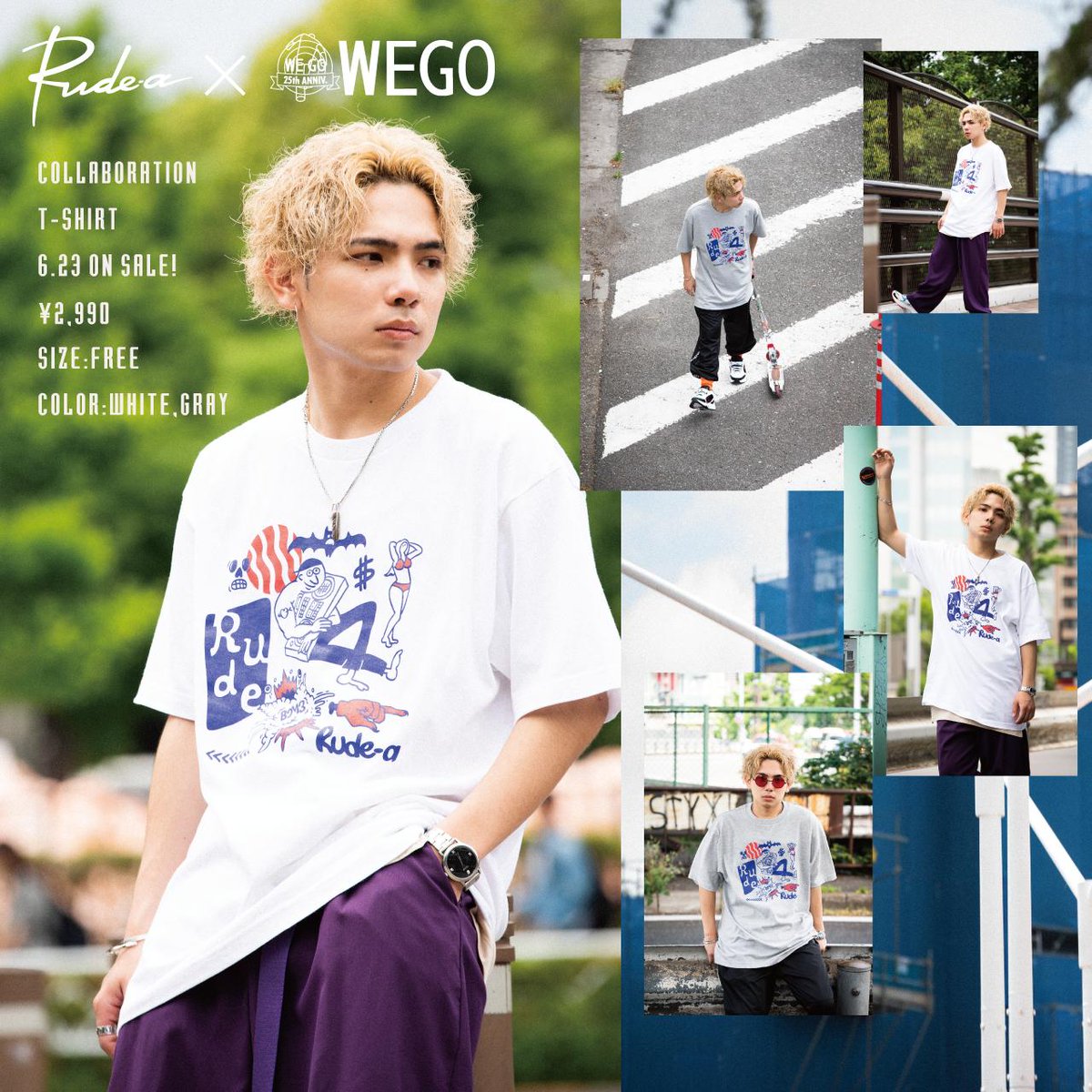 WEGO_press's tweet photo. 【コラボ告知】
話題の新世代ラッパー「Rude-α」メジャーデビュー記念！コラボアイテム発売決定😍
デザインが魅力的なBIG T登場👍
大阪でインストアライブ＆サイン会のスペシャルイベントも開催！

👇詳細こちら👇
https://t.co/E0psYsScZZ

#Rude_α https://t.co/TYODP40MJy