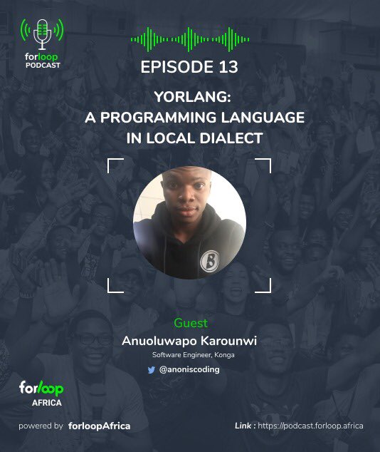 forloopAfrica's tweet photo. It's like JavaScript but in the Nigerian Yoruba dialect!
On the latest episode of #forloopPod We had a talk with @anoniscoding, the creator of the viral Yoruba programming Language "YORLANG".
Link: https://t.co/EXHub2NswW
Also available on your favourite podcast apps! https://t.co/99HVHOijBA