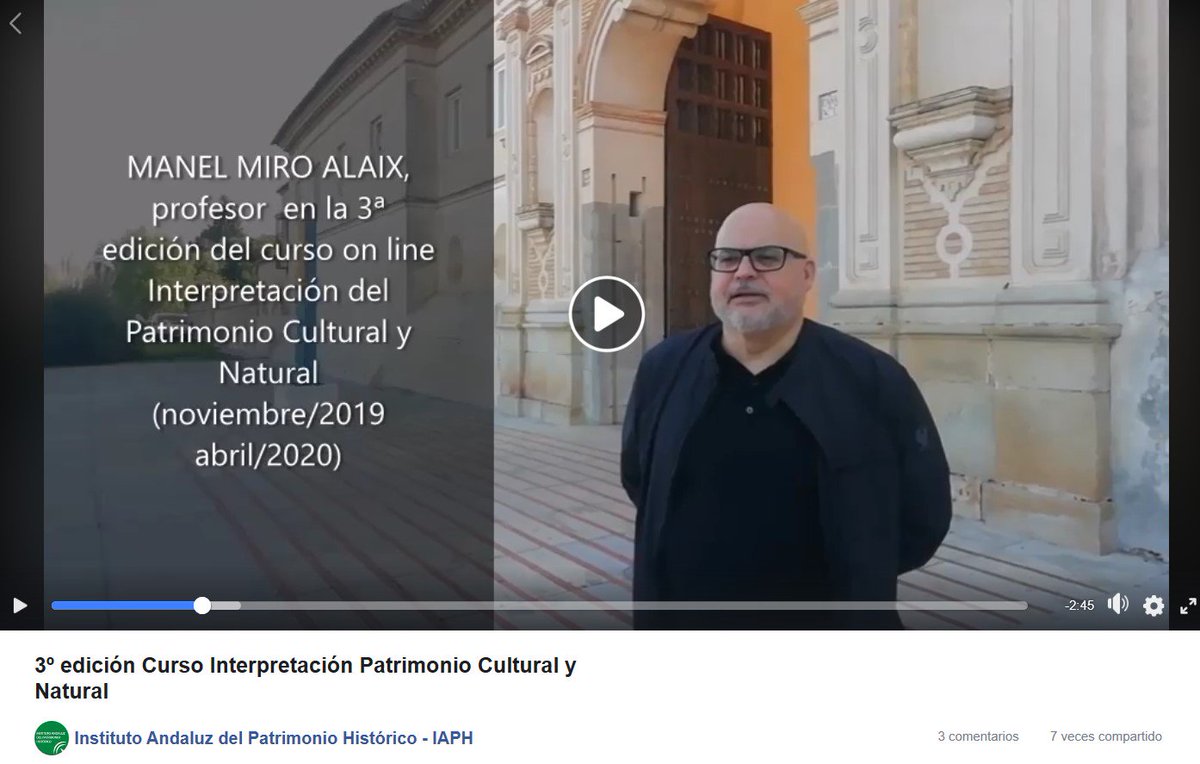 IAPHpatrimonio's tweet photo. Claves sobre el buen uso de la Interpretación del Patrimonio.
Puedes ver el vídeo-entrevista realizada a Manel Miró en Facebook https://t.co/pJoWKaINLu
@ManelMiro es profesor en la próxima edición Curso online de Interpretación del Patrimonio #CIP3iaph https://t.co/hgO8b5ncga https://t.co/vyLB8fV5e4
