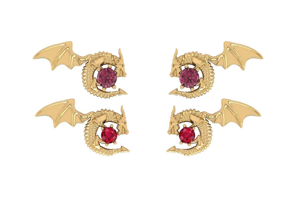 Ajesna's tweet photo. Dragon earrings #workinprogress #ruby #garnet #3Djewellery https://t.co/qMmjEYYs7T