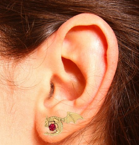 Ajesna's tweet photo. Dragon earrings #workinprogress #ruby #garnet #3Djewellery https://t.co/qMmjEYYs7T