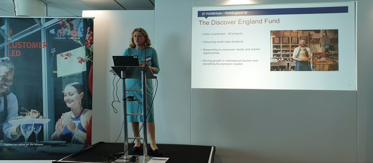 NPExperiences's tweet photo. @VisitBritainBiz's Sally Balcombe and the new minster for Arts, Heritage and Tourism Rebecca Pow opens @VisitEnglandBiz #DiscoverEnglandFund Conference at @ChelseaFC #NPExperiences https://t.co/C92MqqoHNk