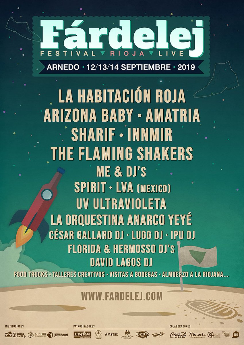 jig_es's tweet photo. ¡Un año más colaboramos con @fardelej!🚀 Hoy se ha presentado la web y el cartel completo de la nueva edición👉 https://t.co/3SjFW028ss #JIG #Fárdelej2019 #Festival #LaRioja #Live #Música https://t.co/QGmOMKGUtT