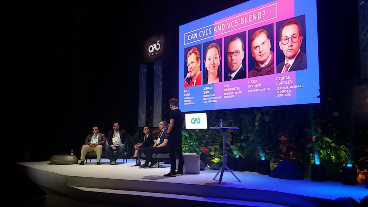 arctic15's tweet photo. Corporate Venturing Panel: Can CVCs and VCs blend?
Featuring Carman Chan of @click_ventures;
Tom Vanhoutte of @Xpand Partners;
@ilkkakivimaki of @MakiVentures and George Gogolev of @Severstal_PAO. 
Moderated by @rolfassev of @StartupLabNo.

#Arctic15 #ActionMatters https://t.co/BbU1sw7KKM