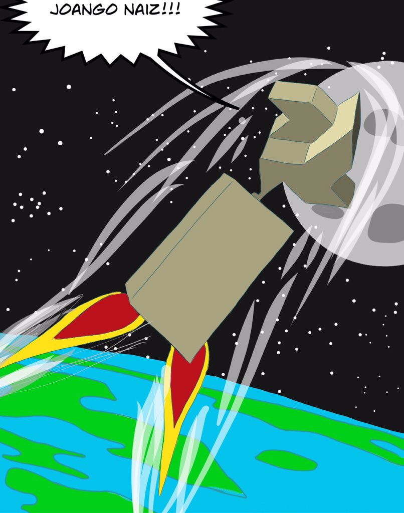 MarrazketaU's tweet photo. @iesunamuno #AdobeDraw #comictouch #UnamunoPlastika 3.Eko Alexik orbitan jarri du eskultura, gizakiaren naturarekiko arduragaberiaz nazkatuta beste planeta batera ihes egitera erabaki eta gero. https://t.co/frkRjJ1XEv