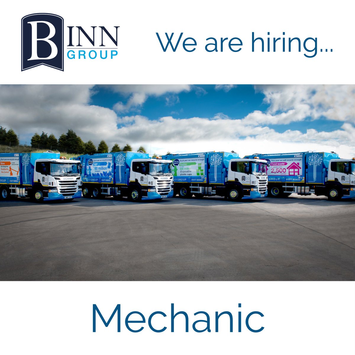 binnwaste's tweet photo. We have a fantastic opportunity for a Mechanic to join our team, within our Transport Department - please see full description and application details below.

https://t.co/MSwD5R2NDq

#Hiring #Vacancy #Mechanic #YourWasteIsChanging https://t.co/HrES7oyl9I
