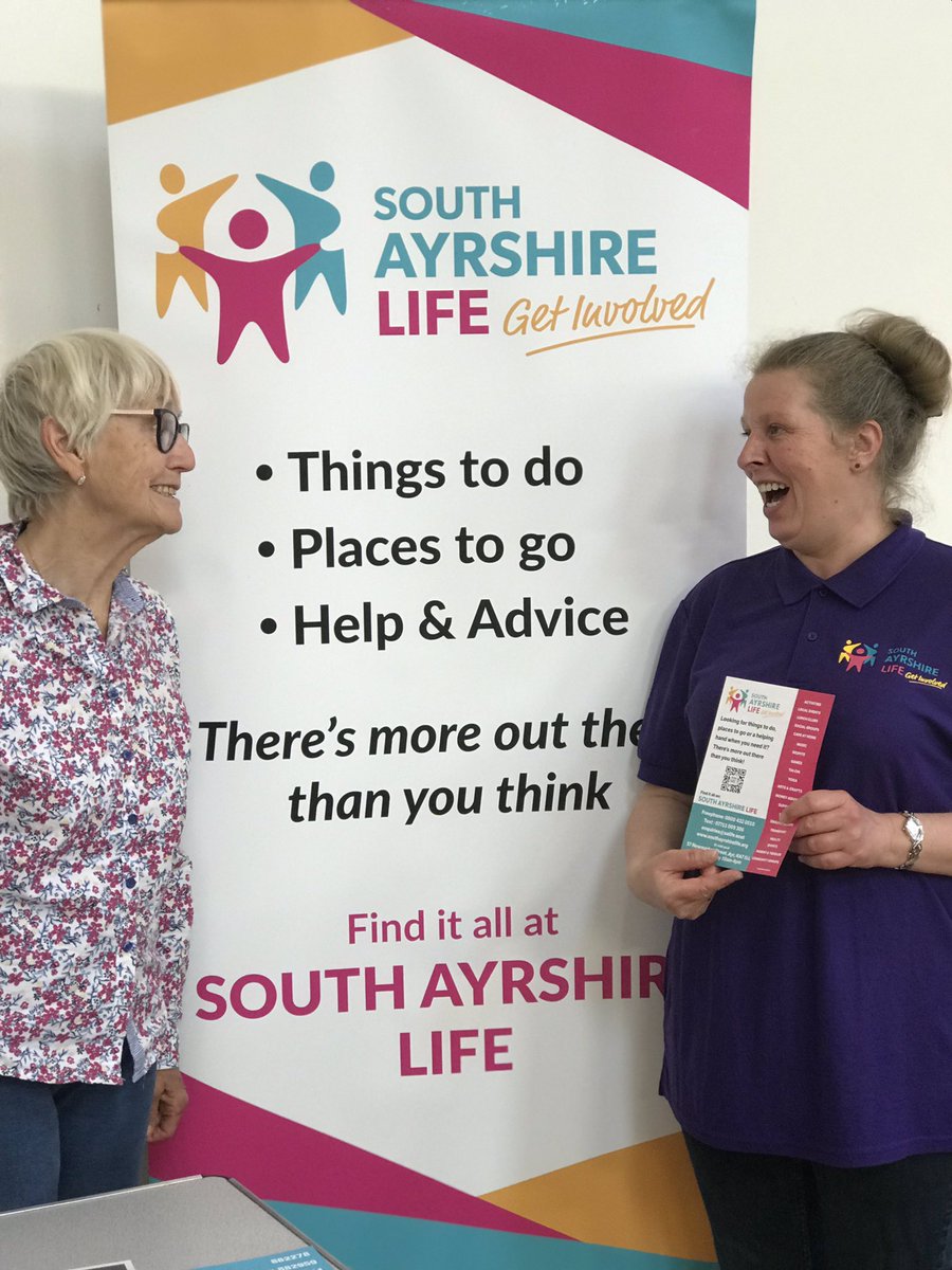 carrickcentre's tweet photo. Ellen Hawkes, lunch club volunteer, and Vivienne McNeill from South Ayrshire Life share a cuppa and a chat at The Carrick Centre’s Dementia Awareness Coffee Morning #altzeimer #dementia #SAC #NCCBC #PAR2 #community #seniors https://t.co/Kvy8UZWtWn