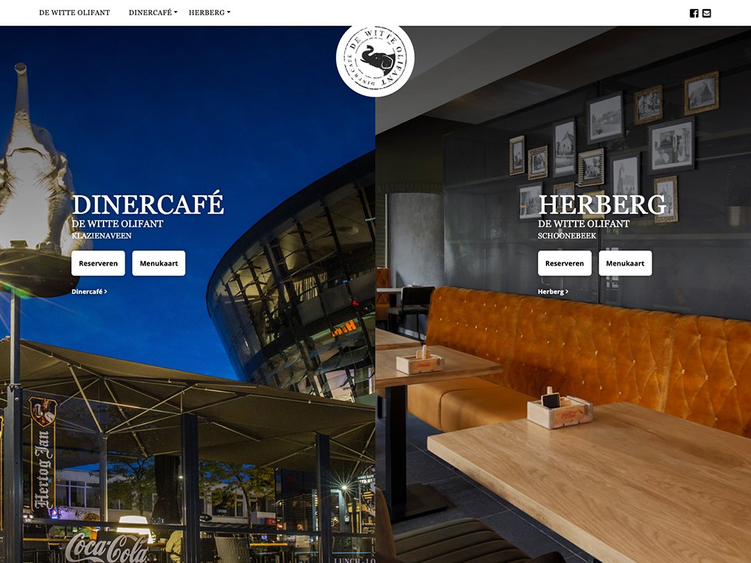 Lekker uit eten doet u natuurlijk bij dinercafé en herberg <a href="/De_WitteOlifant/">De Witte Olifant</a> . U kunt tegenwoordig eenvoudig en snel reserveren op de gloednieuw website, die wij samen hebben mogen ontwikkelen. Boek nu uw heerlijk culinair avondje uit op dewitte-olifant.nl. #digitalexcellence