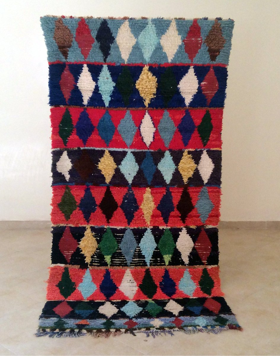 Excited to share the latest addition to my #etsy shop: Vintage Boucherouite Rug. Teppish. Rare Find 7.5 ft x 3.6 ft / 229 cm x 111 cm Teppish Fast Worldwide Shipping Berber rug etsy.me/2Ip3qsx #housewares #rectangle #moroccan #bohemianeclectic #area #boucheroui