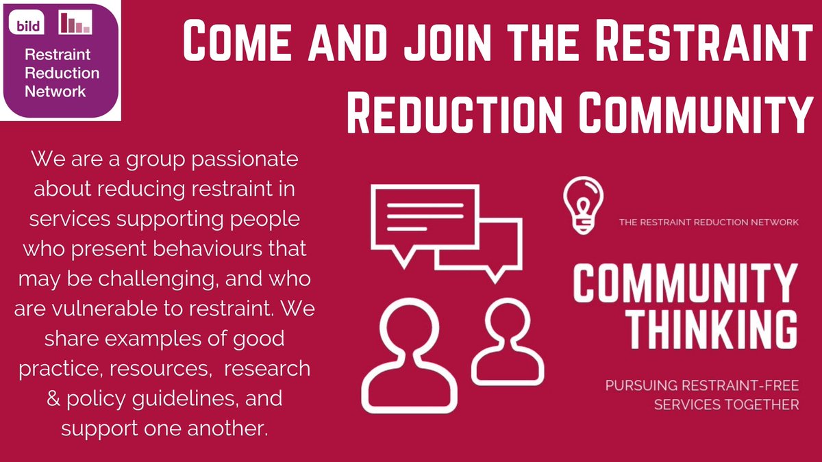 theRRNetwork's tweet photo. Want to join a community seeking to reduce restrictive practices through sharing good practice,  resources, discussing challenges, presenting solutions, asking questions and celebrating success? Join our Community of practice:  
https://t.co/NfmtgCpGQT https://t.co/x5j8rLPh3C