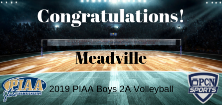 pcntv's tweet photo. Welcome to the 2019 @PIAASports Boys 2A Volleyball Championship, @mvillebulldogs! 

Fans can stream the championship LIVE, Saturday at 12 PM with PCN Select. More details at https://t.co/MoslvWozmT. https://t.co/Ld5hnk7LUm