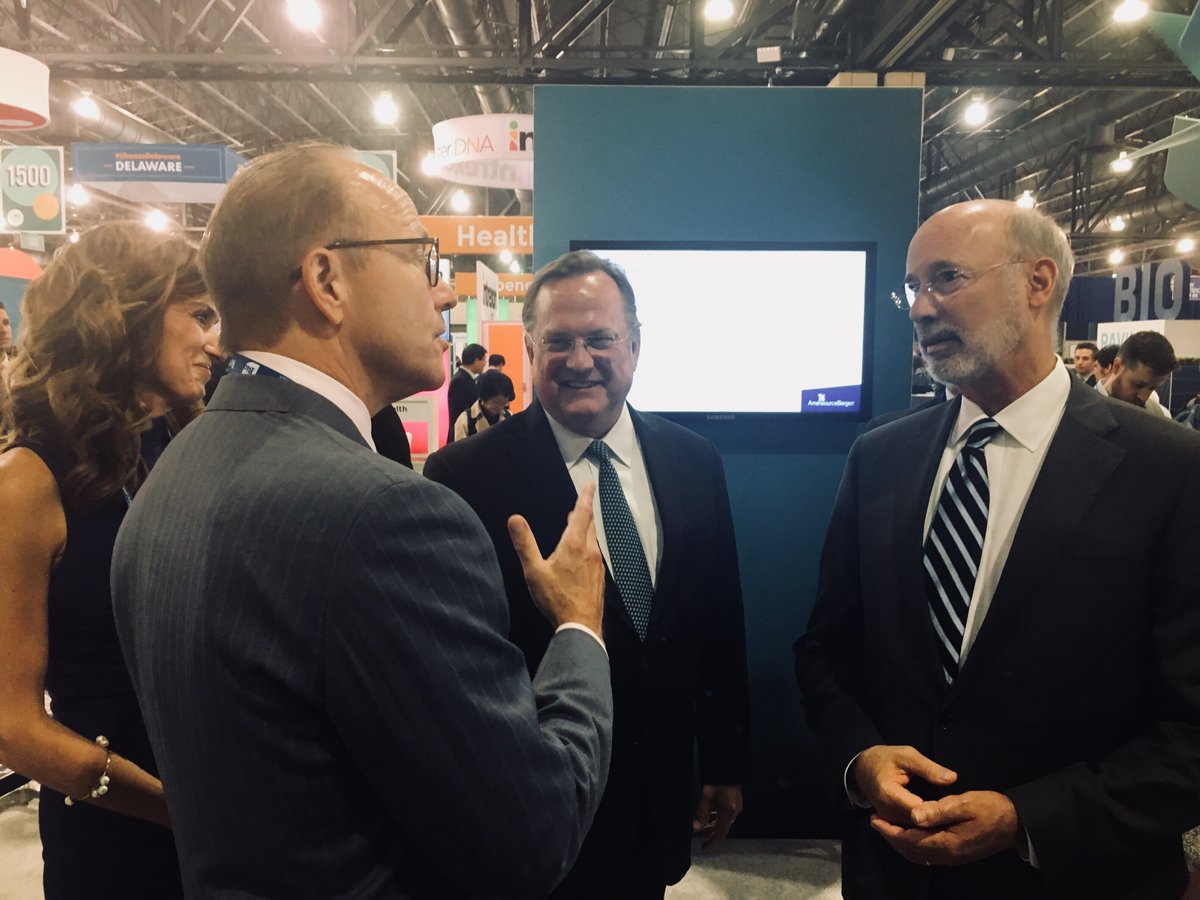 Rockland_Inc's tweet photo. We've had many great meetings at the @BIOConvention in the @LifeSciencesPA Pavilion and enjoyed our conversation with @GovernorTomWolf about creating careers in life science. Looking forward to the rest of our meetings over the next few days!

#RocklandAntibodies #BIO2019 #philly https://t.co/ePok7Ohd7G