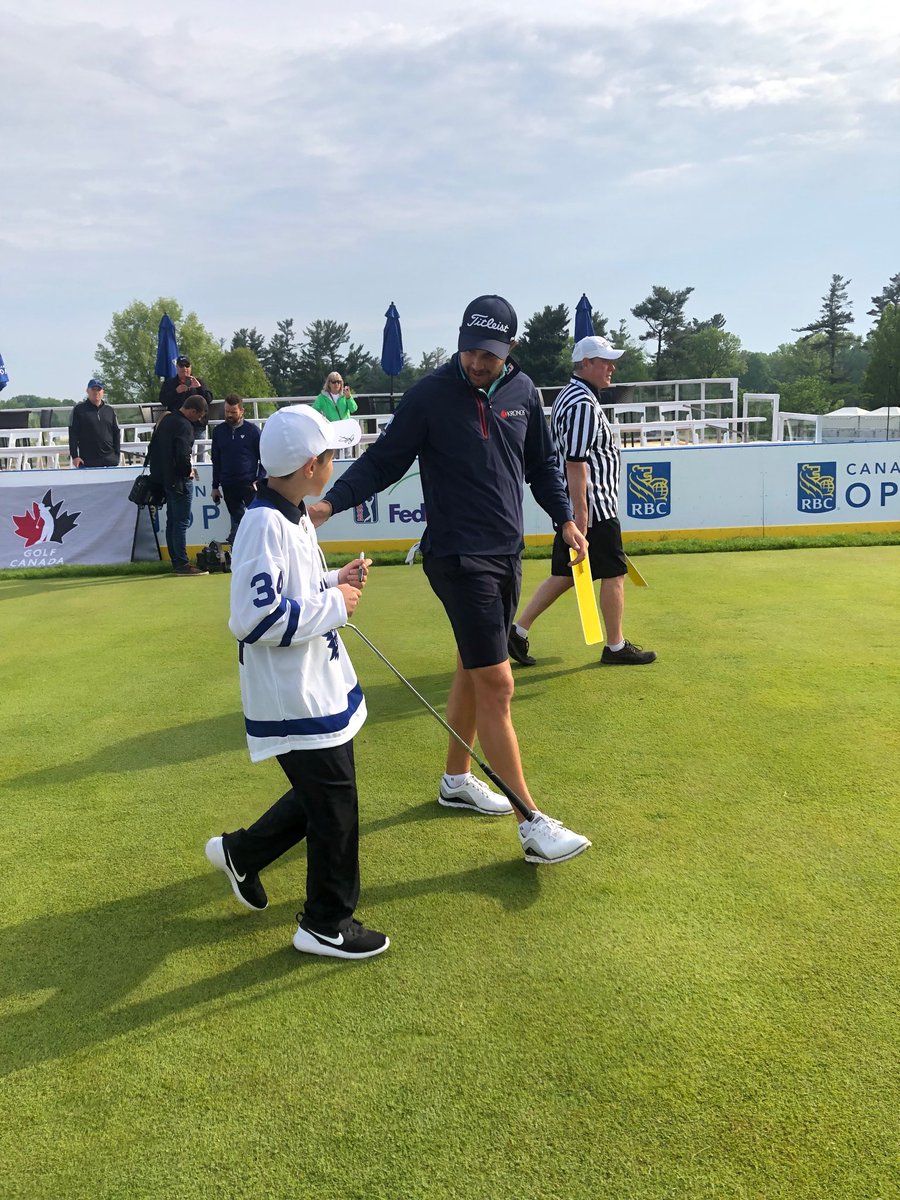 cpgajeff's tweet photo. Pretty cool to see #NorthridgeMunicipal Member Jace Zecca participate in the #GolfCanada #WalkWithAPro event at the #RBCCanadian Open with Peter Uihlein - what an amazing experience and Peter was first class the whole way - #MemoriesForALifetime https://t.co/ugKieAPomd