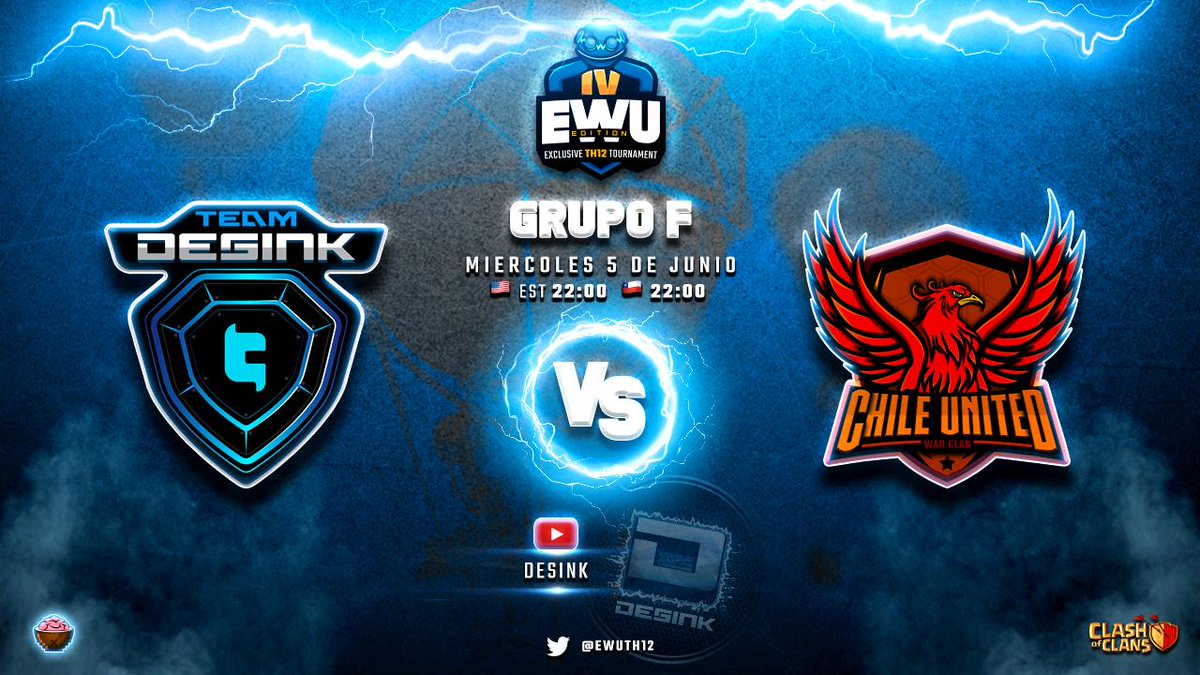Desink (@desink9) on Twitter photo HOY el ⚡️TEAM DESINK⚡️ vuelve al campo de guerra contra los FÉNIX de <a href="/CHILEUNITEDCoC/">CHILE UNITED</a> en nuestro Torneo @EWUTH12 🔥‼️
1er y 2do puesto dispuestos a darlo todo por la Victoria🔥‼️
Por acá les dejo el Link del Directo:
youtube.com/watch?v=Rfgjhn…
DISEÑA DURO JUEGA DURO 🎮⚡️‼️ HOY el ⚡️TEAM DESINK⚡️ vuelve al campo de guerra contra los FÉNIX de <a href="/CHILEUNITEDCoC/">CHILE UNITED</a> en nuestro Torneo @EWUTH12 🔥‼️
1er y 2do puesto dispuestos a darlo todo por la Victoria🔥‼️
Por acá les dejo el Link del Directo:
youtube.com/watch?v=Rfgjhn…
DISEÑA DURO JUEGA DURO 🎮⚡️‼️