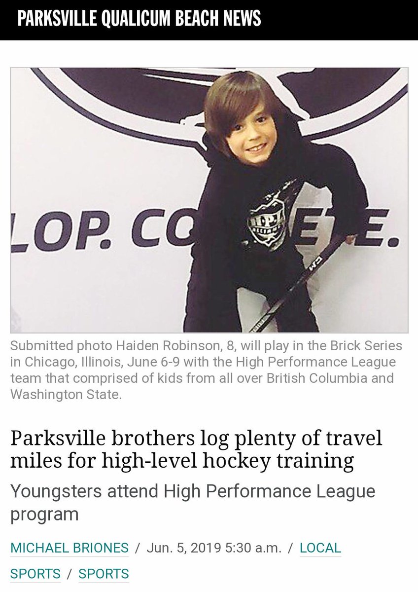 Very cool to have kids from all over BC making up our travel teams and getting recognition in their local paper. Way to go Haiden. We are very lucky to have you in our program and representing the Island at the @theBrickseries. 😁🏒🍁

pqbnews.com/sports/parksvi…