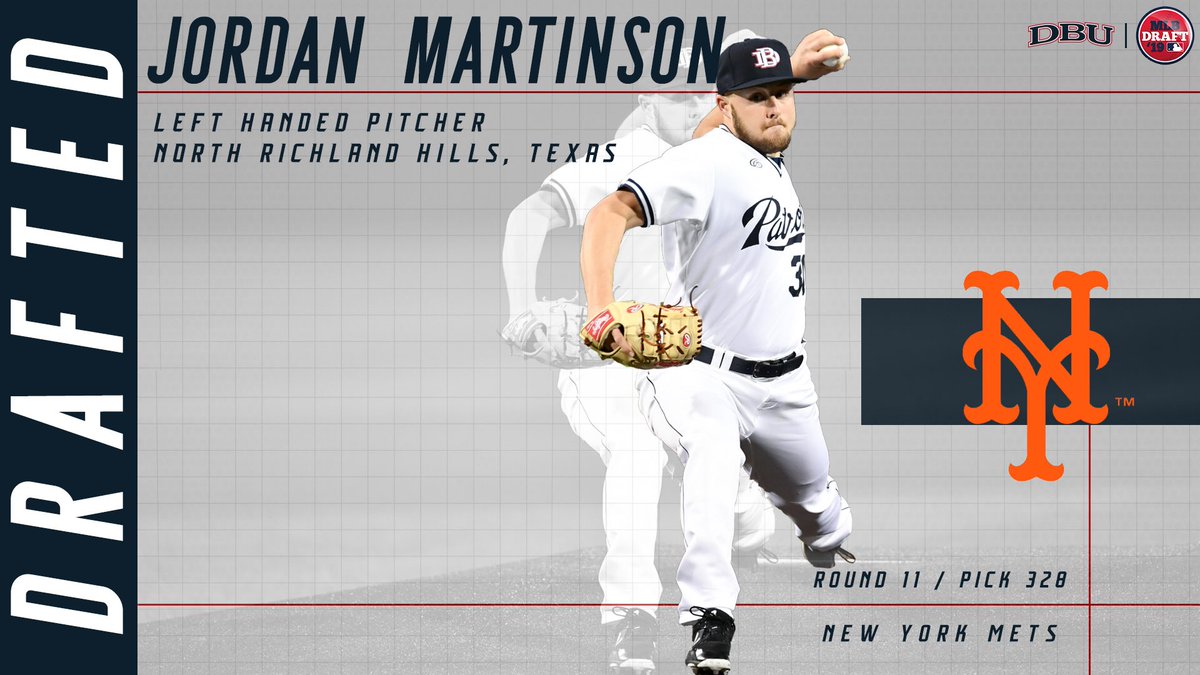 Congratulations to Jordan Martinson. Selected in the 11th round by the New York Mets.