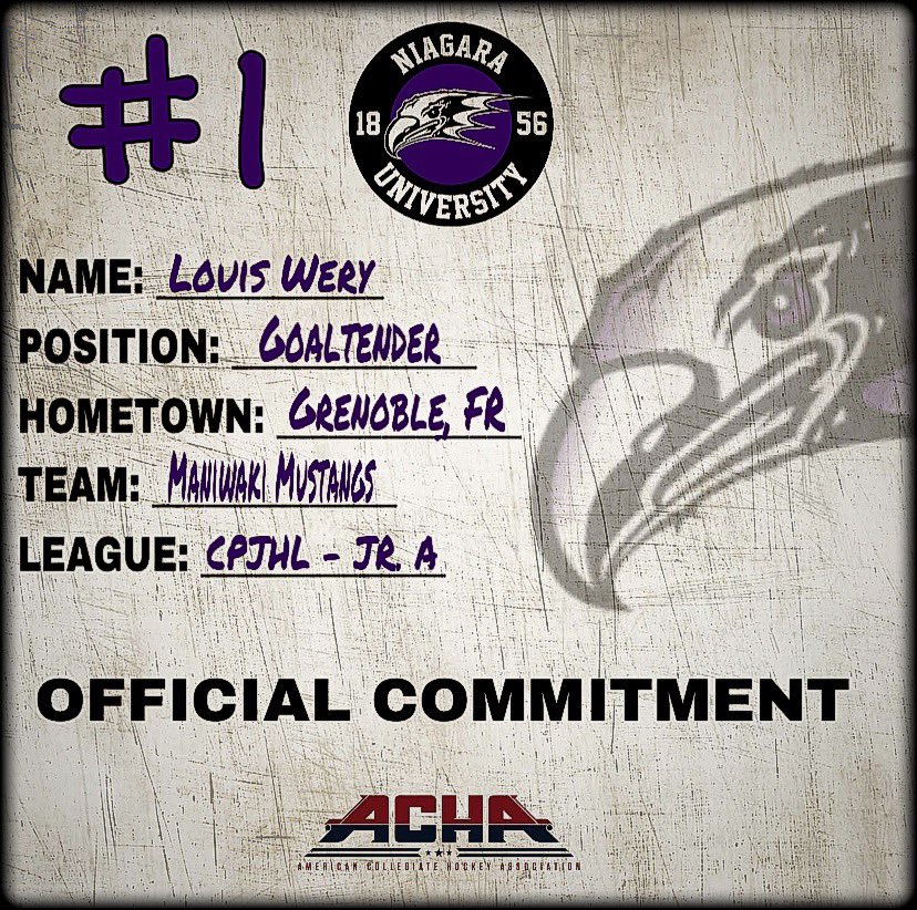 Niagara_M1's tweet photo. Flying across the Atlantic Ocean for his freshman year, @L_Wery39 has officially joined our goaltending core! https://t.co/U4uAomgbOl