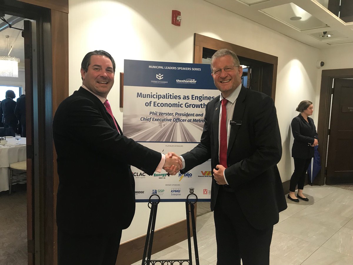 Welcome ⁦<a href="/verster_phil/">Phil Verster</a>⁩ the ⁦<a href="/GKWCC/">Greater KW Chamber</a>⁩ and ⁦<a href="/My_Chamber/">Cambridge Chamber</a>⁩ event.  Looking forward to hearing from you today on #TWADGO in the innovation corridor ⁦<a href="/Connectcorridor/">ConnectTheCorridor</a>⁩ #onpoli