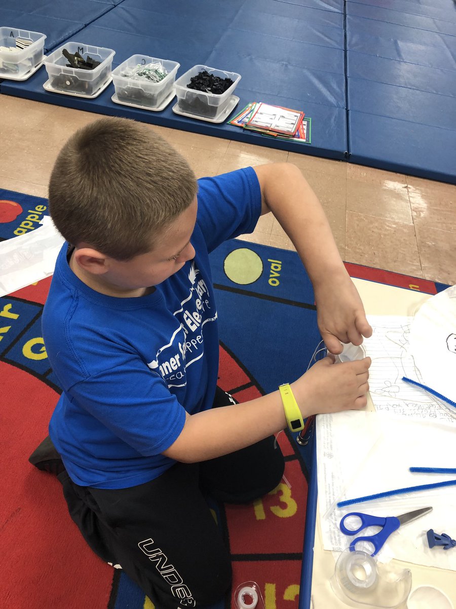 1st grade students at the Summer Learning Lab worked on plans to create a parachute that would safely land their passengers! Stay tuned to see some test flights in a bit! #create #amazingminds #criticalthinking <a href="/USD204/">USD 204</a>
