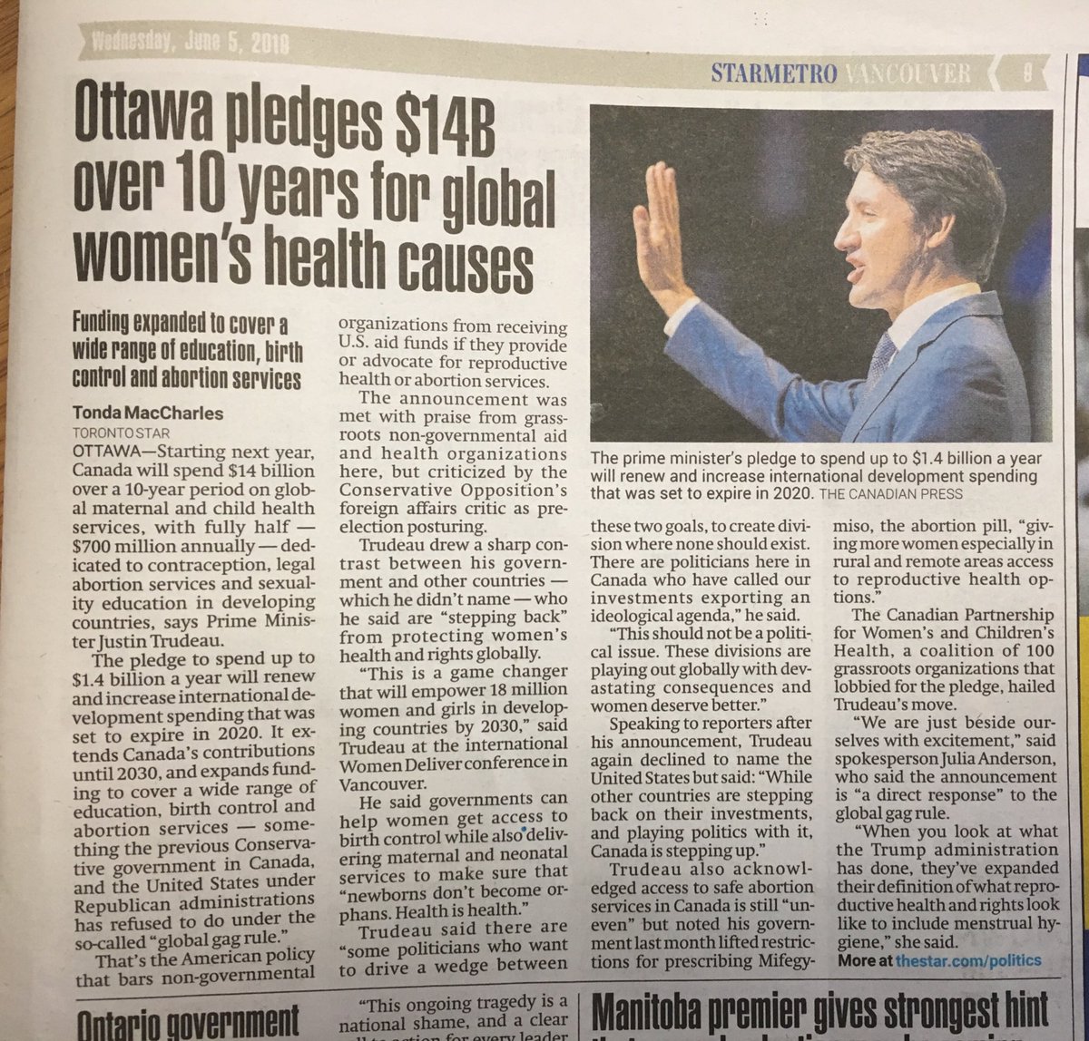 Meanwhile in Canada... thank you ⁦<a href="/JustinTrudeau/">Justin Trudeau</a>⁩ for supporting #womenshealth &amp; #ReproductiveRights