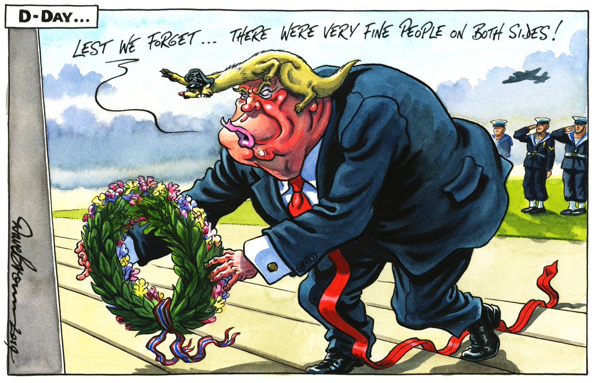 Tomorrow's @Independent cartoon... #Trump #DDay75 #Portsmouth #TrumpVisit