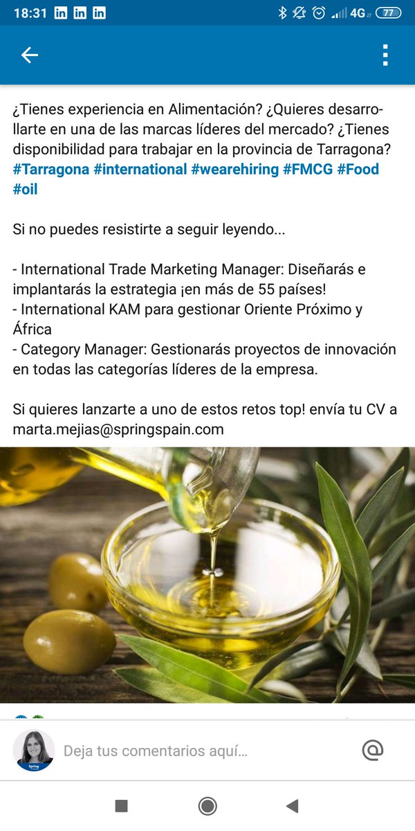 Marta_MeSal's tweet photo. #jobs #WeAreHiring #tarragona #springspain #fmcg @AdeccoGroup @SpringSpain https://t.co/MHQG11Fhqb