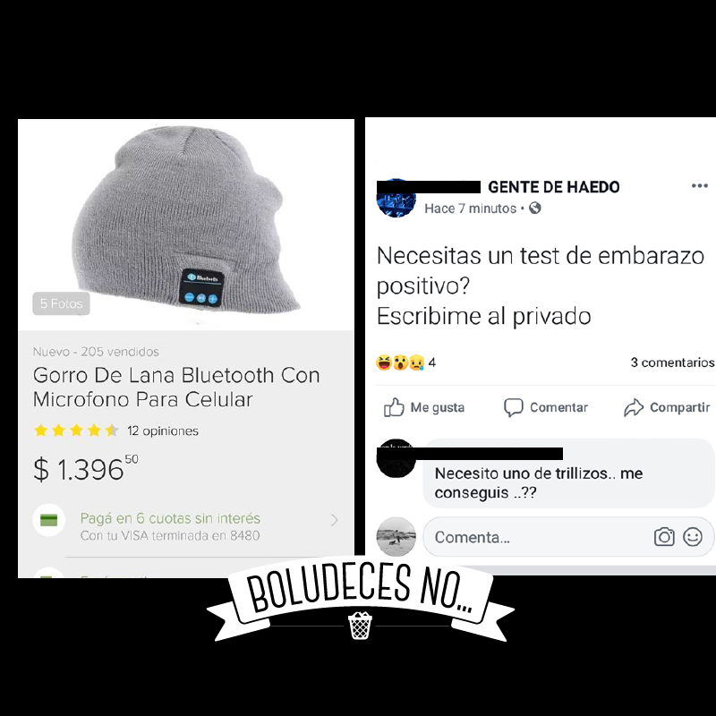 Un 2 x 1 en #boludeces #nooooooooooooo
Colaboración: Maria y Maxi.