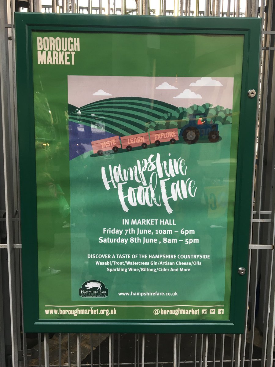 Here it is in live situ ⁦@boroughmarket⁩ ⁦<a href="/HampshireFare/">Hampshire Fare</a>⁩ is coming to London on Friday and Sat.