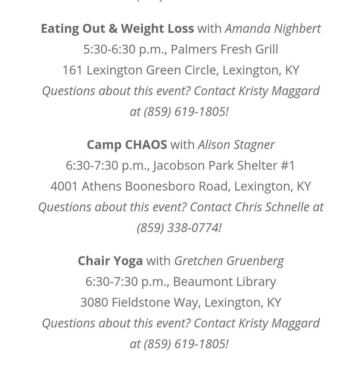 lexgetfitweek's tweet photo. 📢 FREE Community events for Hump Day!  Its a jammed packed day ahead! 

#LEXGETFITWEEK https://t.co/GkYlM8dyrq