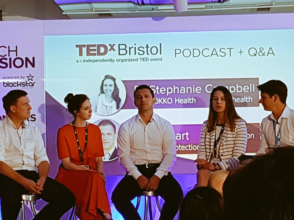 SETsquared_Br's tweet photo. Great to have our Centre Director @moni_gi sitting on the @TEDxBristol panel as part of #TechFusion2019 today. She notes AI, cyber and healthtech as the most prevalent #tech clusters in #Bristol https://t.co/cIImNRfmcr