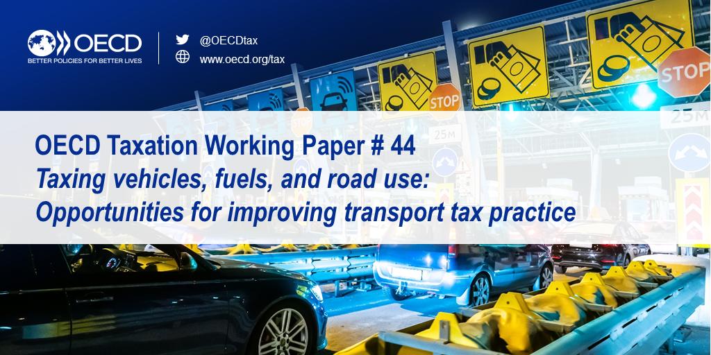 OECDtax's tweet photo. Increasing the use of distance charges and reducing the road-use component of #fueltaxes can generate considerable efficiency gains.

Learn more about #transporttax practice in our latest #taxation working paper ➡️ https://t.co/9O3qCTJbZp

 #WorldEnvironmentDay #thinkgreen https://t.co/JghurVwzCP
