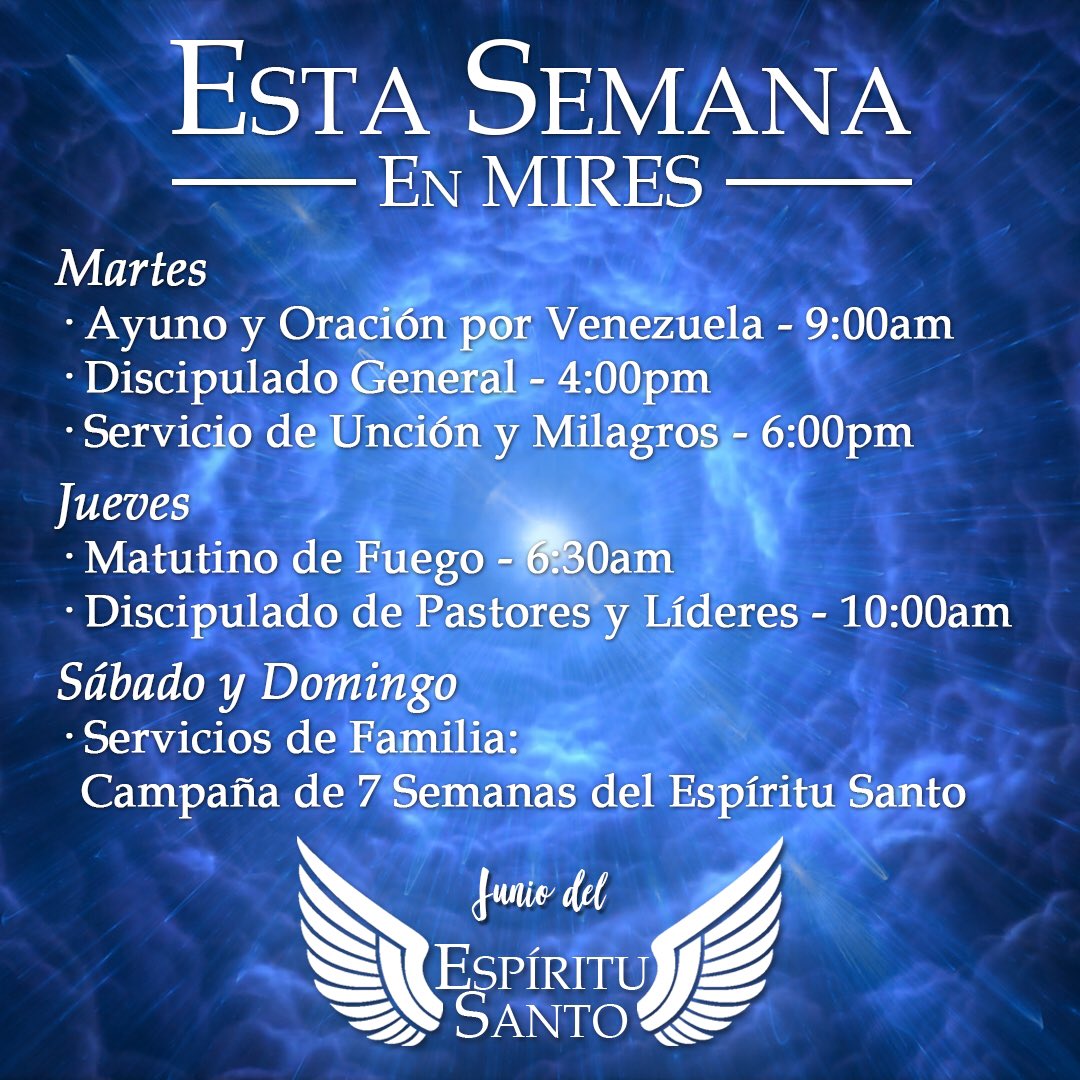 Conéctate a nuestras actividades en MIRES y recibe las bendiciones que Dios tiene preparadas para ti.