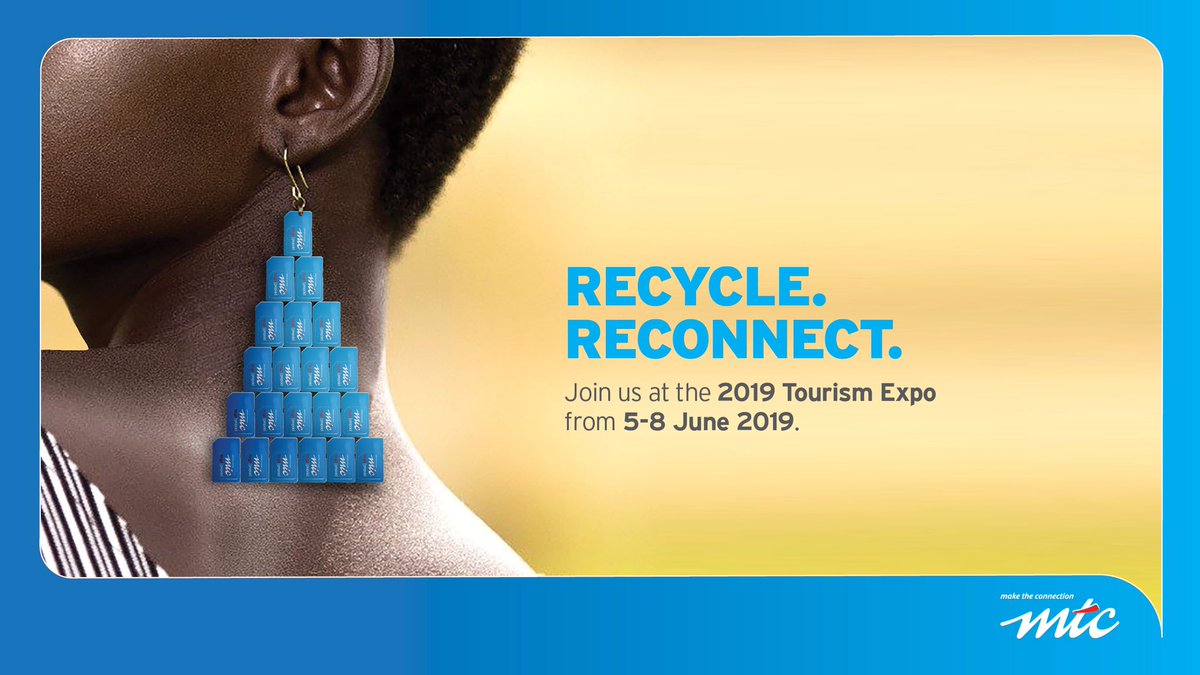 MTCNamibia's tweet photo. Join us at the MTC stand during the 2019 Tourism Expo, from the 5th-8th June. Get specials on cutting edge phones and discover innovations in recycling. #ATE2019 https://t.co/6ZuSjU8nvg