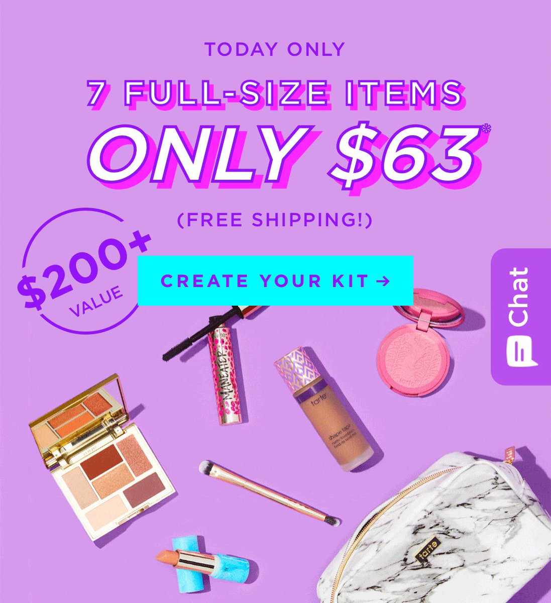 I love a great deal! TODAY ONLY! TARTE $63 USD kit with 7 full-size items. +200 USD value! Here’s the link rstyle.me/+QIY7IbiEFhn7t…