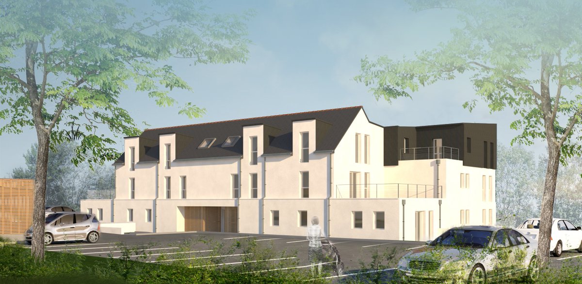 Pose de 1ère pierre de 22 appartements locatifs à #Quimperlé ce matin avec les partenaires du projet <a href="/Michaelquernez/">Michaël Quernez</a> <a href="/QuimperleCo/">Quimperlé Communauté</a> . Le programme comprend également 12 #terrains libres de constructeur et 8 maisons en accession sociale à la propriété. #logementsocial