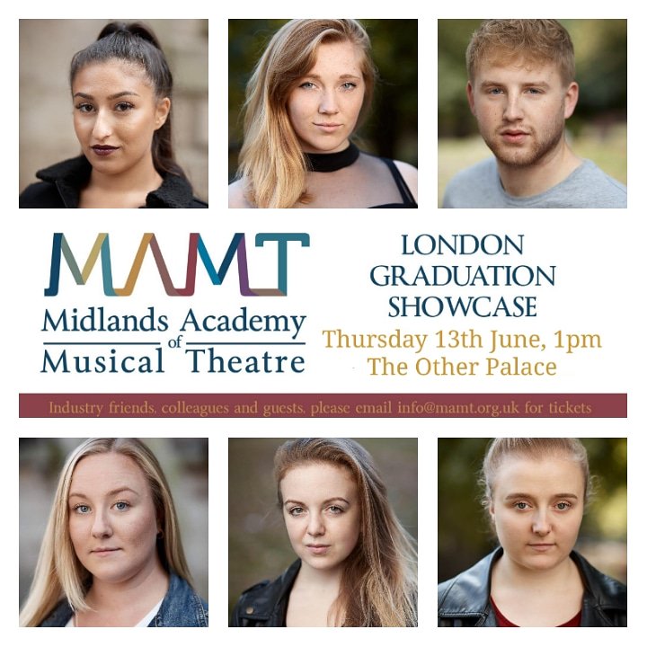 mamtlive's tweet photo. ANNOUNCEMENT: GRADUATION SHOWCASE!!

Our second years are performing on Thursday 13th June, 1pm at The Other Palace

Book tickets now, why not join us? Email: james@mamt.org.uk

@MidlandsMT @TheOtherPalace 

#mamt #mamtlive #teammamt #theotherpalace #graduation #showcase #agents https://t.co/2LoY8hY4Ew