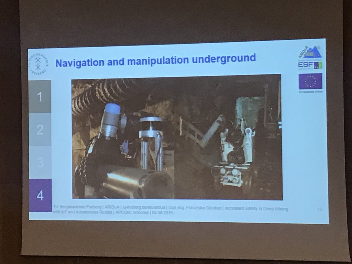 im_mining's tweet image. #APCOM2019: at @TUBergakademie an #undergroundmining mobile #robot ‘Julius’ was developed by #ARIDuA &amp;amp; tested at #ReicheZeche #mine collecting #airquality &amp;amp; #geology data &amp;amp; producing a #map &amp;amp; #3D model using a new #wireless #sensor #network #futureofmining bit.ly/2Xqv7Yd