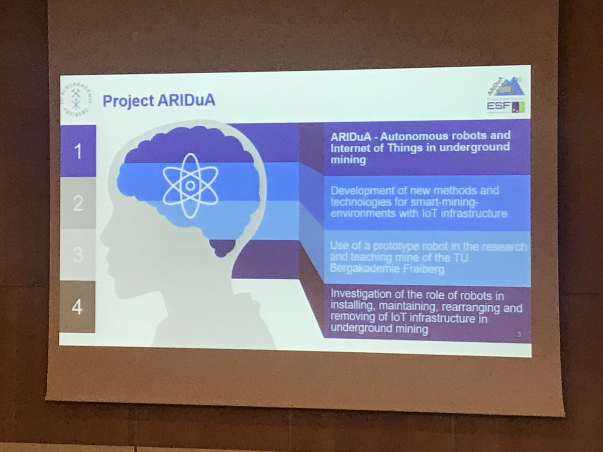 im_mining's tweet image. #APCOM2019: at @TUBergakademie an #undergroundmining mobile #robot ‘Julius’ was developed by #ARIDuA &amp;amp; tested at #ReicheZeche #mine collecting #airquality &amp;amp; #geology data &amp;amp; producing a #map &amp;amp; #3D model using a new #wireless #sensor #network #futureofmining bit.ly/2Xqv7Yd