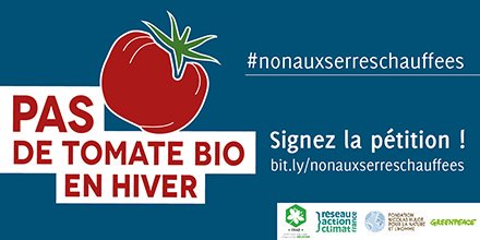 « Pas de tomates bio en hiver », déjà 40 000 signataires de la pétition, 6 nouvelles organisations rejoignent le mouvement #nonauxserreschauffees 🍅 Signez la pétition : bit.ly/nonauxserresch…