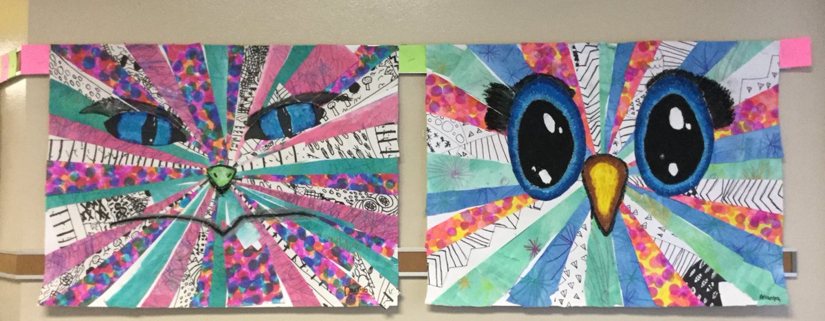 JHallson's tweet photo. Fifth Grade PC students were busy using the principles of design to create these wonderful animals! https://t.co/AE44ne5e9F