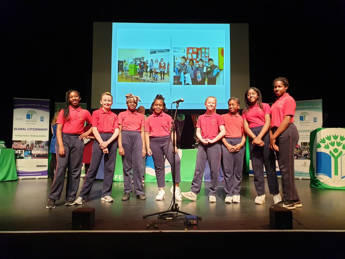 GreenPats's tweet photo. Our 6th class girls performed our green school code as a rap on stage at the Helix for the Green Schools Ceremony recently. They did a fantastic job! https://t.co/AIftPgaaYn