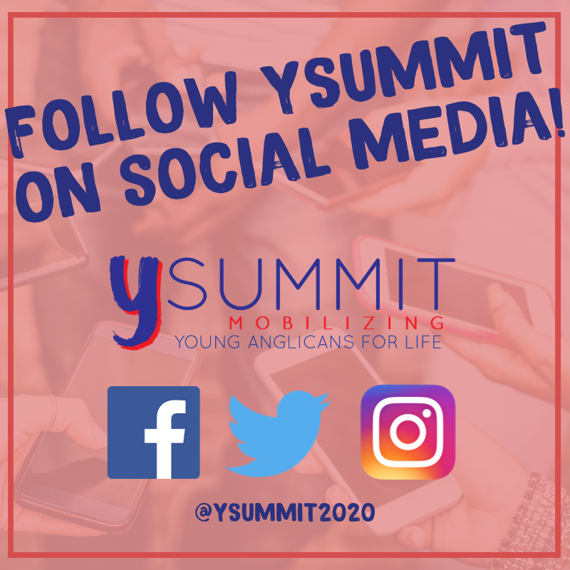 AbundantLifeYM's tweet photo. Did you know that #ySummit2020 is on social media? Be sure to follow for updates, info, and more! You don't want to miss it! #Youth #Teens #ProLife #Anglicans #ySummit @ySummit2020 https://t.co/q3z98RPDCI