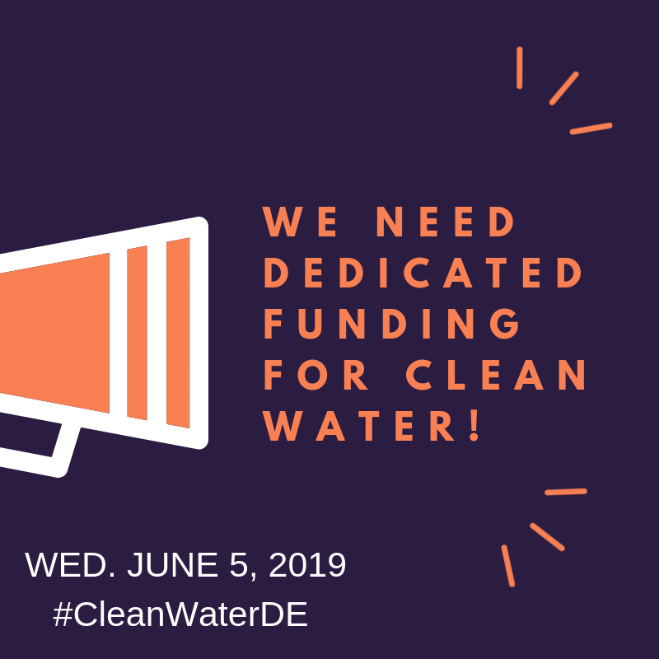 DelRivCoalition's tweet photo. We're at the 5th Annual #CleanWaterDE Rally because we care about clean water in #Delaware. We stand with the Water Warriors advocating for dedicated #cleanwater funding and HB200 in order to protect drinking water, wildlife, and recreation in the state. 🚣🏽‍♀️🥛🏊🏽‍♀️🎣🐟 https://t.co/YOFT7AJSNE