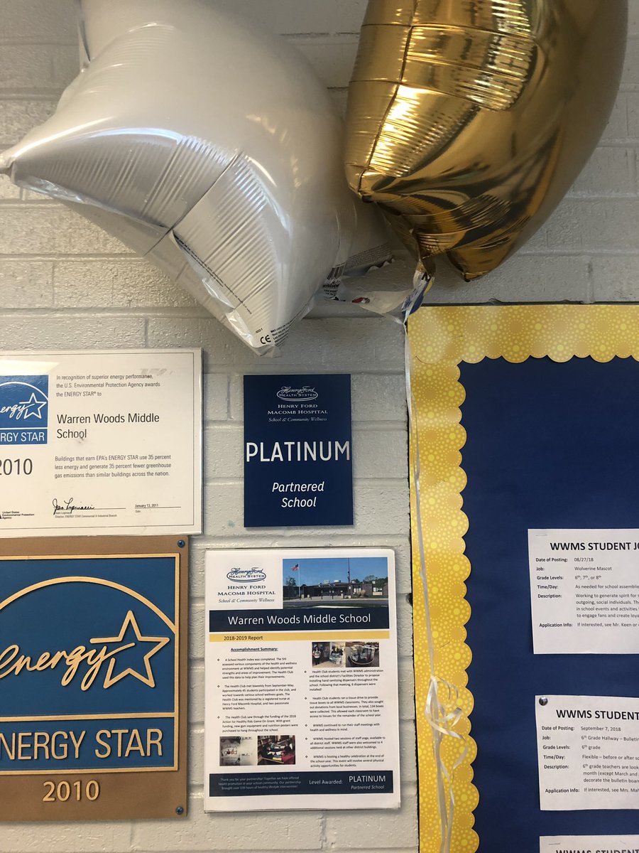 WWMSWolverines's tweet photo. See ya, GOLD.  We are now PLATINUM!  Grateful for our partnership with Henry Ford Macomb Hospital!  Special thanks to our Health Club Advisors, @alcoach85 @colaluca_ela8 https://t.co/A5dxApj2dL