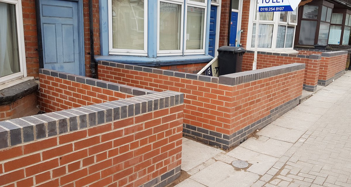 ODProjectsLtd's tweet photo. Work is underway for Leicester City Council and to rebuild and replace 23 garden boundary walls and gates. We also have construction students from Leicester College on site to give them the chance to hone their skills. #construction #odprojectsltd #leicester #walls https://t.co/Dt35N4KhFE