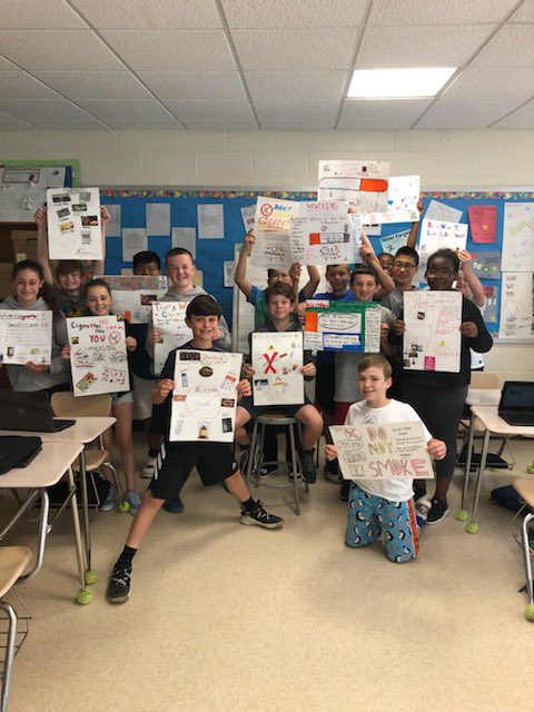 WaverlyParkElem's tweet photo. #GiveaHootFor.. as part of their health curriculum, 5th graders studied long term and short term effects of tobacco, then made posters for North Middle school students to raise awareness! #toogoodfordrugs #waverlywonders @SeanFallon18 https://t.co/bBeFUn6VuB