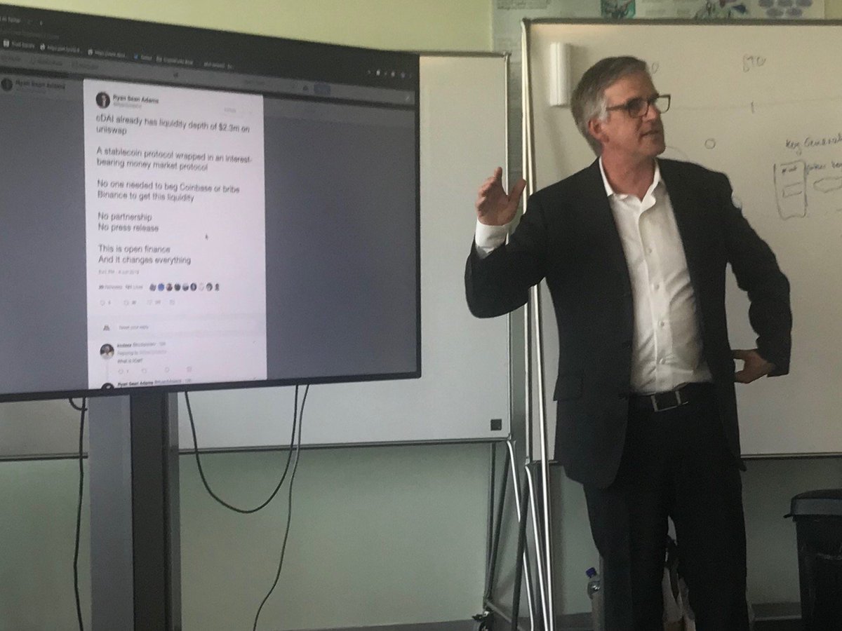 MAMA_global's tweet image. .@john0x_ laying down the facts on the tidal wave of #AssetSovereignty &amp;amp; #OpenFinance, @hjhettich on #TROF. 
#DeFi is on 🔥 and 
Happening. 
Right. 
Now. 
@RyanSAdams @VitalikButerin @melonprotocol @MakerDAO @UniswapExchange @Dharma_HQ @marbleprotocol #CSAM #SwisscomBlockchain