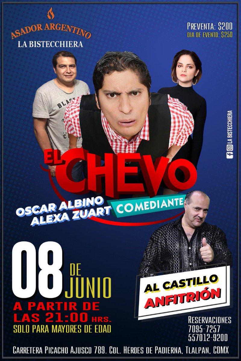 PapsLuchon's tweet photo. Hoy despertamos con esta nueva buena... por los rumbos del Ajusco, estare abriendo el show de @chevocomediante, además de contar con la presencia de @soymuynecia y #AlCastillo, los esperamos. https://t.co/eYlCHsHkoF