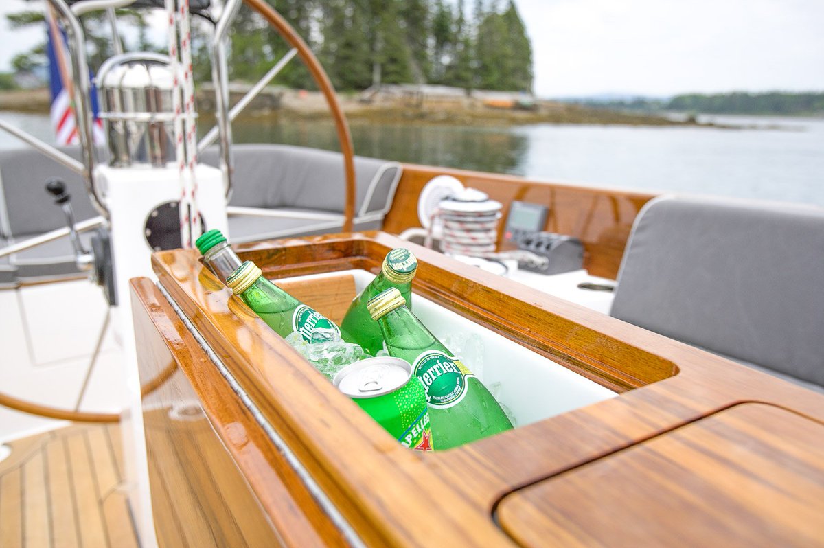 morris_yachts's tweet photo. Our design team understands the importance of hydration. Underway and at the dock. #CockpitGoals #M42 #MorrisYachts https://t.co/xUrON0dnPM