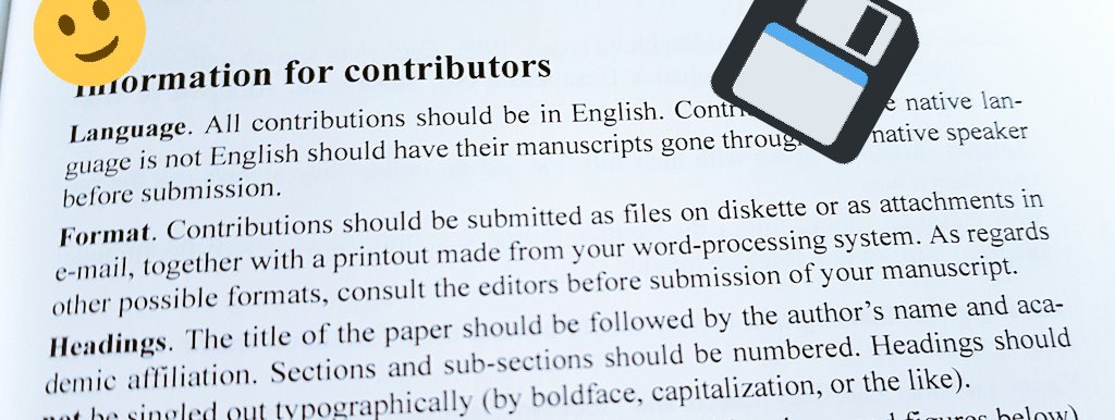KleiberIngo's tweet photo. Browsing the #ICAME40 journal, I just discovered this lovely piece of nostalgia. 🙂
"... submitted as files on diskette..." https://t.co/7c8LWA3ETi